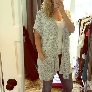 Lou & Grey Marled Knit Open Sweater